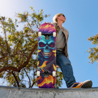 Punk Rock Skull Skateboard