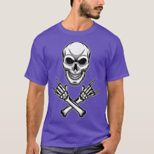 Punk Rock Skull Skeleton Heavy Metal Rock And Roll T-Shirt