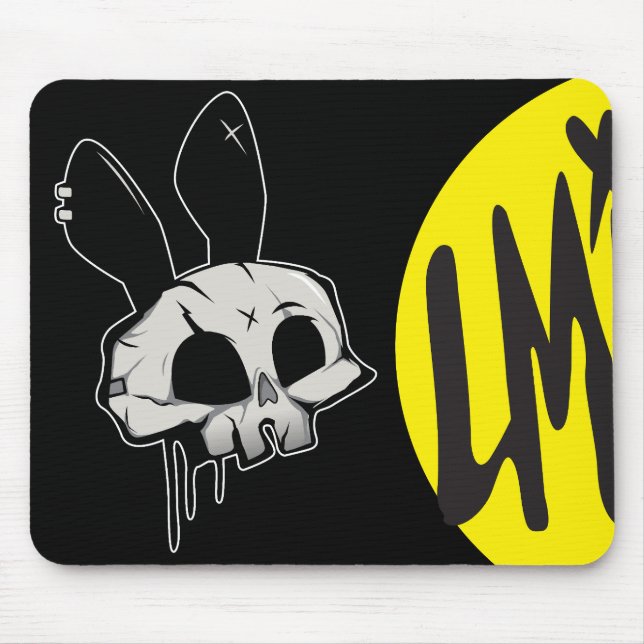 Punk Rock Skull Vector Graphic Desk Mat Mouse Pad (Front)