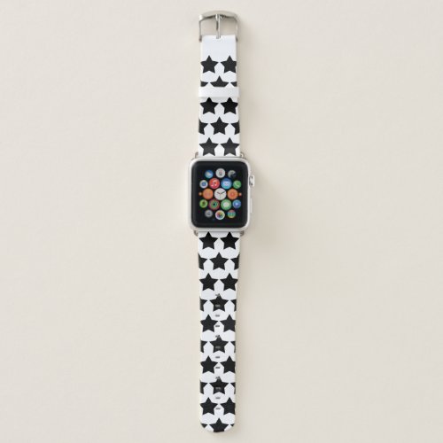 Punk Rock Star Black and White Apple Watch Band