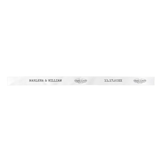 Punk Rock Tattoo Hands True Love Minimalist Satin Ribbon (Front)