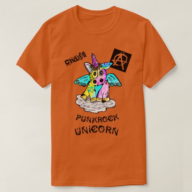 Punk Rock Unicorn Chaos Concert Festival Anarchie  T-Shirt (Design Front)
