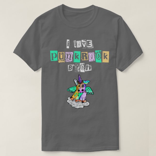 Punk Rock Unicorn Metal Concert Festival Punkrock T-Shirt (Design Front)