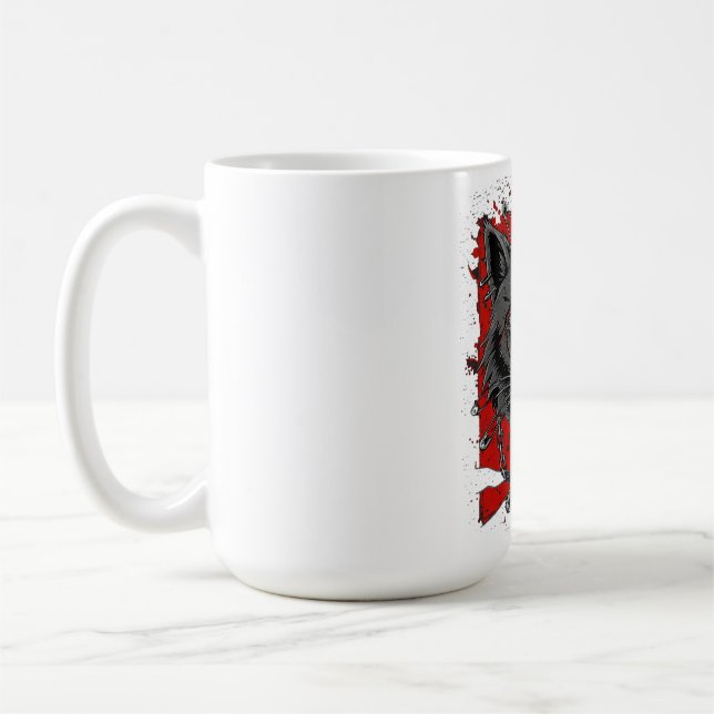 Punk Rock Wolf Coffee Mug (Left)