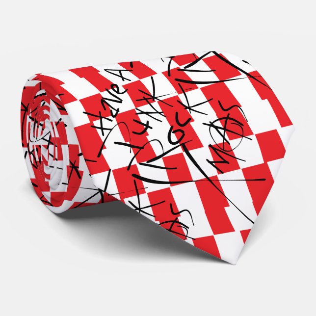 PUNK ROCK XMAS in Crazy Checkered Neck Tie (Rolled)