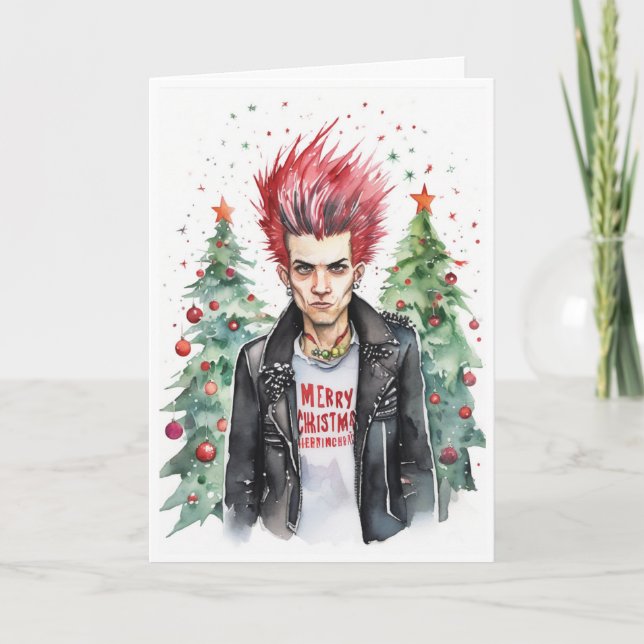 punk rocker christmas card (Front)