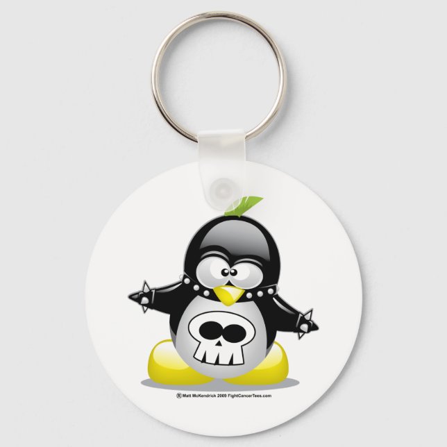 Punk Rocker Penguin Keychain (Front)