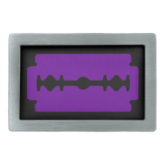 Punk Rocker Razor Blade (Black & Purple) Rectangular Belt Buckle