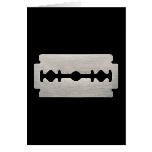 PUNK ROCKER RAZOR BLADE CARD | Zazzle