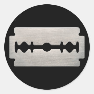 PUNK ROCKER RAZOR BLADE CLASSIC ROUND STICKER