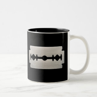PUNK ROCKER RAZOR BLADE Two-Tone COFFEE MUG