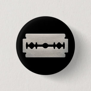 PUNK ROCKER RAZOR BLADES PINBACK BUTTON
