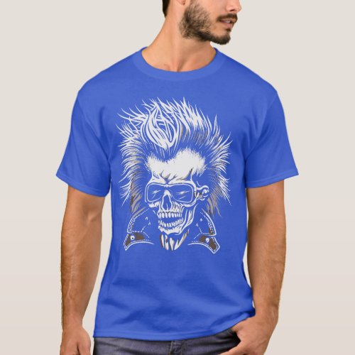 Punk Rocker Skull T_Shirt