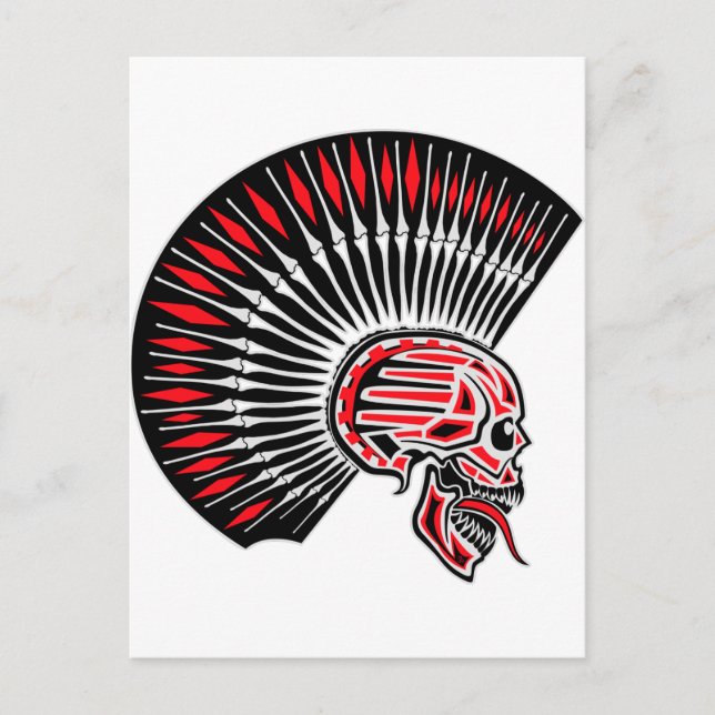 Punk Rocker Skull Tattoo Postcard (Front)