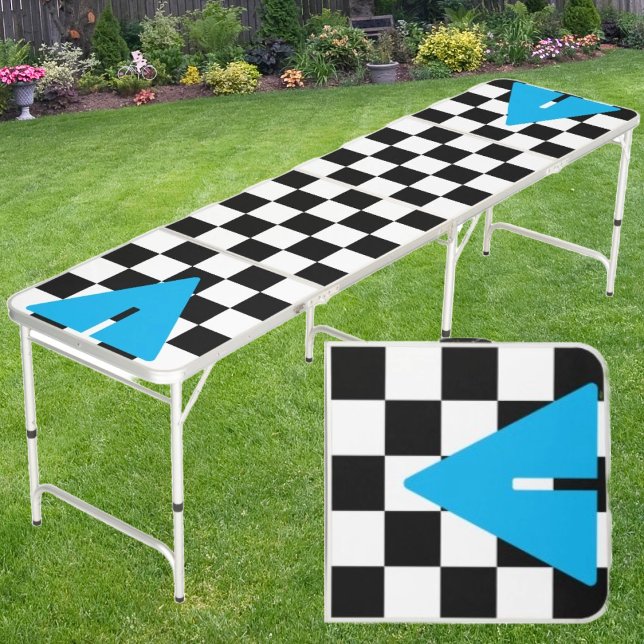 Punk Rocker with Blue Cup Triangles  Beer Pong Table (Creator Uploaded)