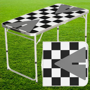 Punk Rocker with Dark Gray Cup Triangles Tailgate Beer Pong Table