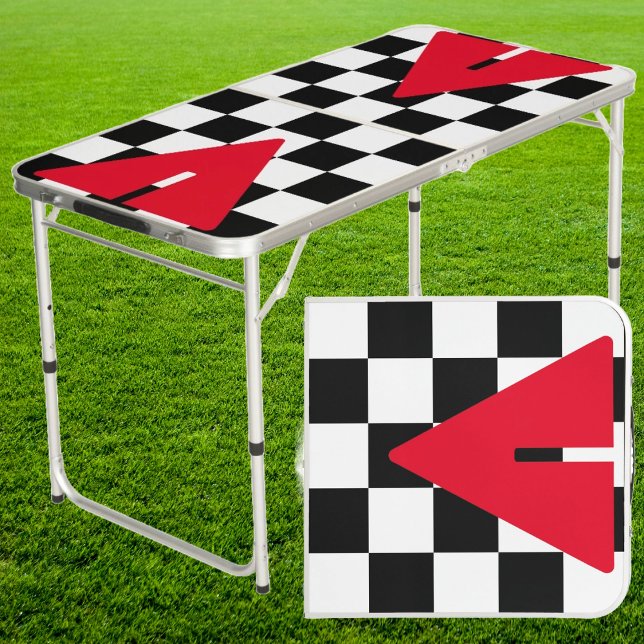 Punk Rocker with Red Cup Triangles Tailgate Beer Pong Table (Creator Uploaded)