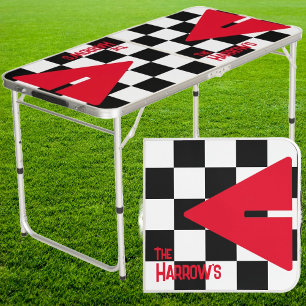 Punk Rocker with Red Name Tailgate Beer Pong Table