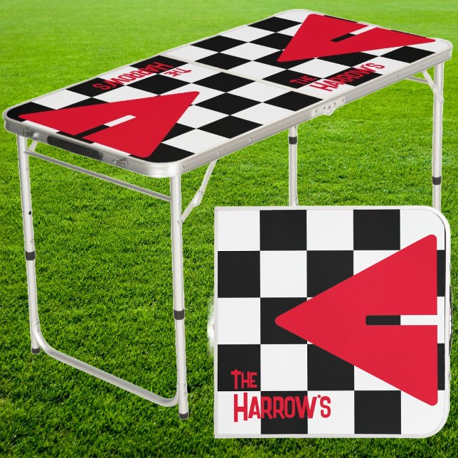 Punk Rocker with Red Name Tailgate Beer Pong Table (Creator Uploaded)