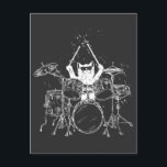 Punk Rockstar Kitten Kitty Cat Drummer Playing Postcard<br><div class="desc">Punk Rockstar Kitten Kitty Cat Drummer Playing Drums Graphic design Gift Postcard Collection.</div>