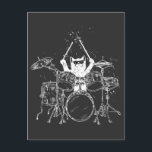 Punk Rockstar Kitten Kitty Cat Drummer Playing Postcard<br><div class="desc">Punk Rockstar Kitten Kitty Cat Drummer Playing Drums Graphic design Gift Postcard Collection.</div>
