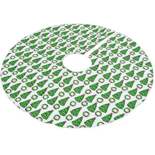 Punk seagull Christmas wreath and Xmas tree Brushed Polyester Tree Skirt