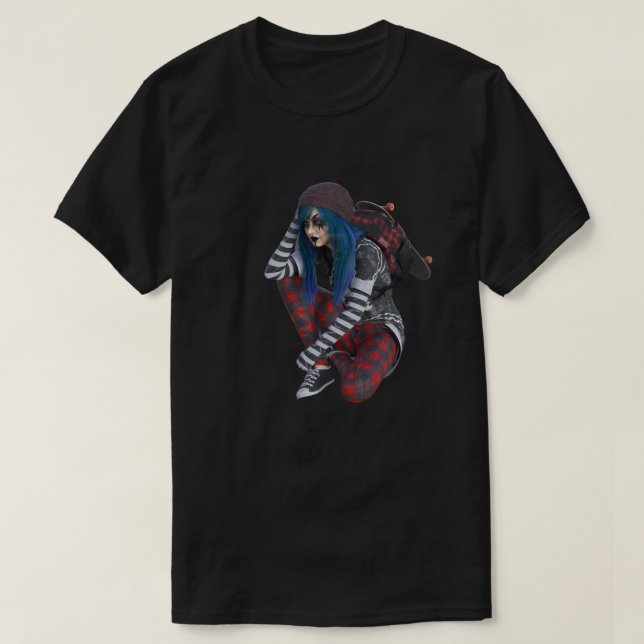 Punk Skater Girl T-Shirt (Design Front)