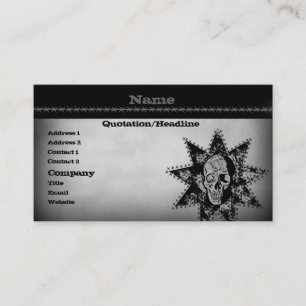 Punk Skull Business Card, Gray Card