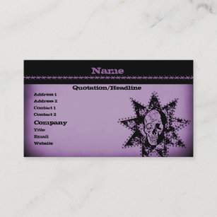 Punk Skull Business Card, Purple Business Card