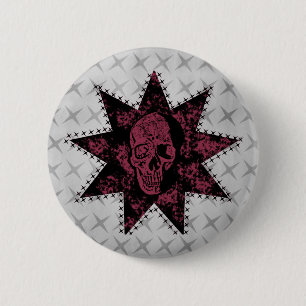 Punk Skull Button (Dark Pink)