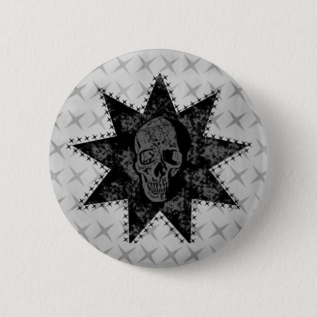 Punk Skull Button (Gray) (Front)