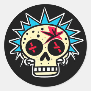 'PUNK SKULL' CLASSIC ROUND STICKER