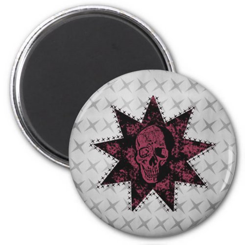Punk Skull Magnet Dark Pink