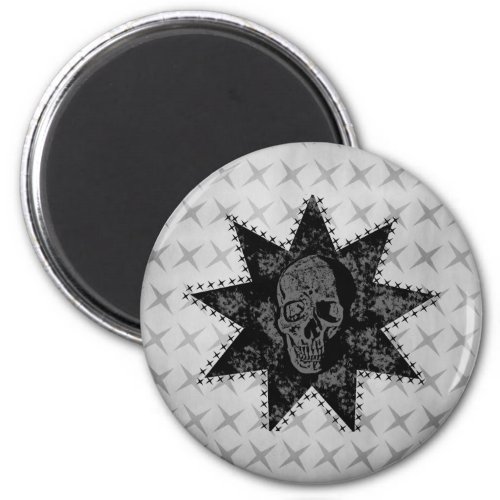 Punk Skull Magnet Gray