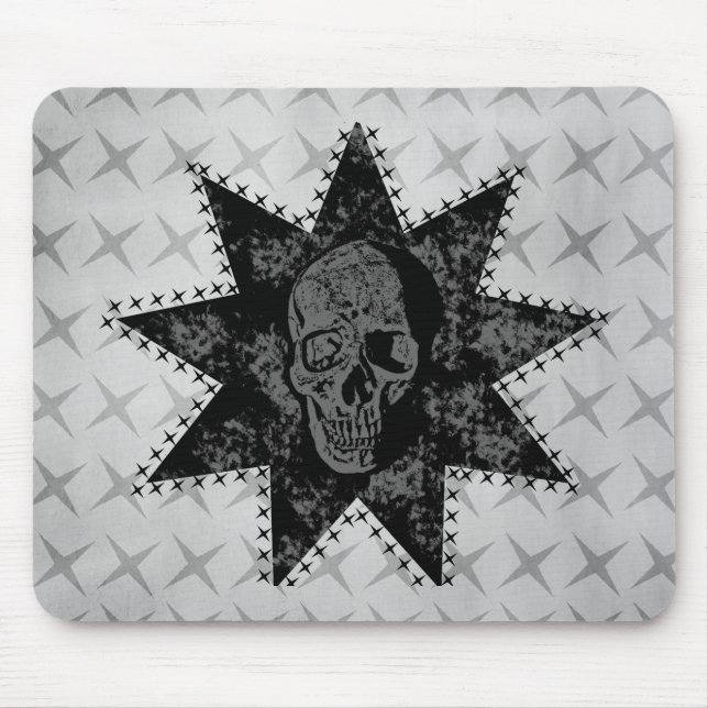 Punk Skull Mousepad (Gray) (Front)