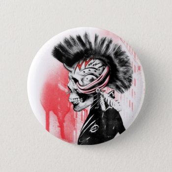 Punk Skull Pinback Button by ikiiki at Zazzle