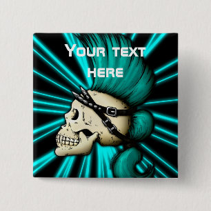 Punk Skull Pinback Button