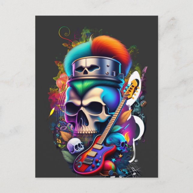 Punk Skull Postcard (Front)