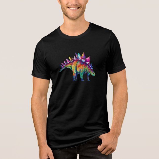 Punk Stegosaurus: Unisex T-Shirt Tri-Blend Shirt (Front)