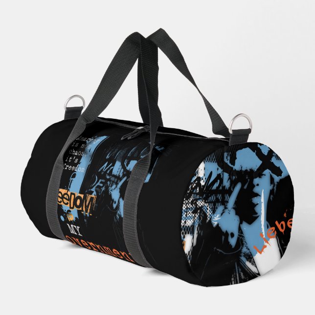 Punk Streetwear Graphic Freedom Gym Duffle Bag (Left Corner)