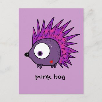 Punk The Hedgehog Postcard by mail_me at Zazzle
