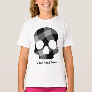 Punk Twisted Gingham Skull For Kids T-shirt by TheHopefulRomantic at Zazzle