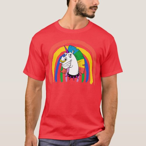 Punk unicorn magic unicorn rainbow rainbow unicorn T_Shirt