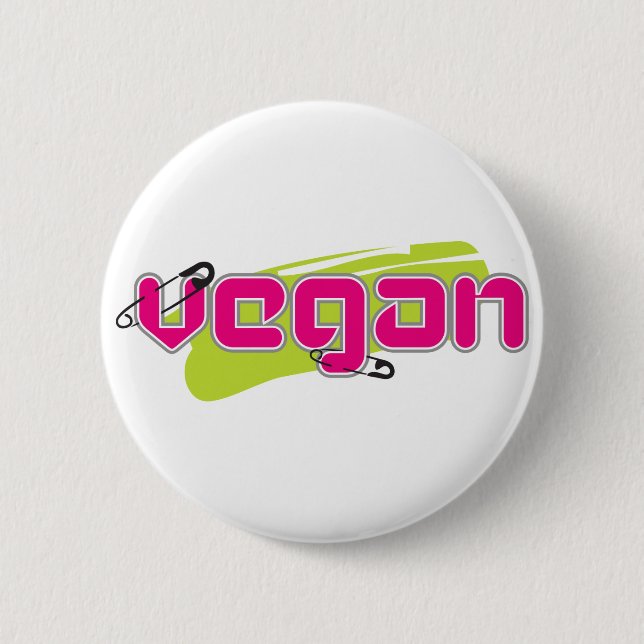 Punk Vegan Pinback Button (Front)