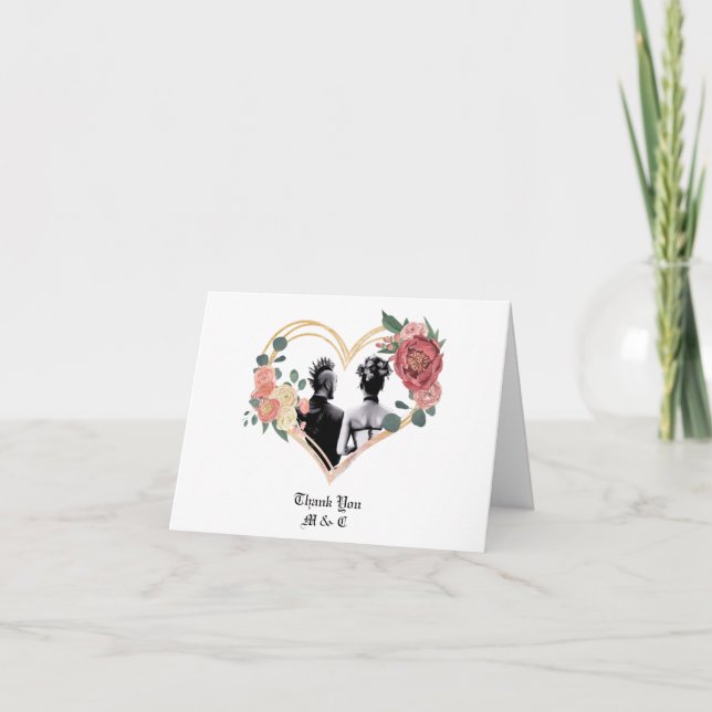 Punk Wedding Letterpress Thank You Card (Front)