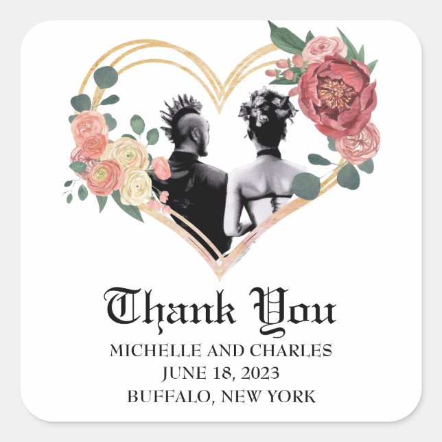 Punk Wedding Square Sticker (Front)