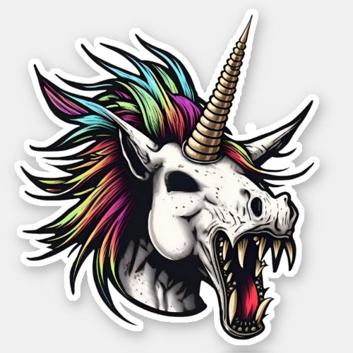 Punk Zombie Unicorn Sticker