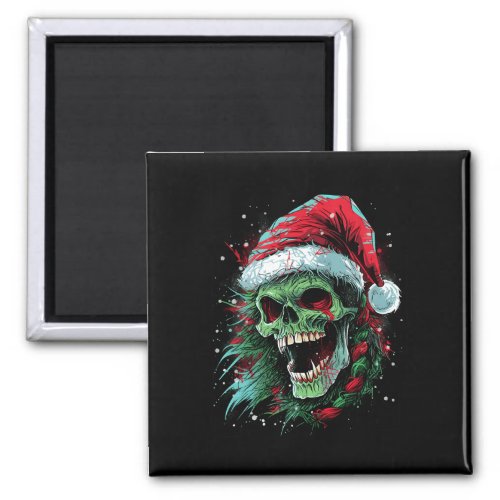 Punked_Up Holiday Skull Elevate Your Christmas Loo Magnet