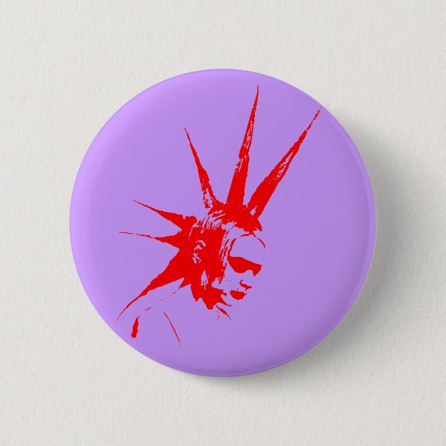 punkgirl red pinback button (Front)