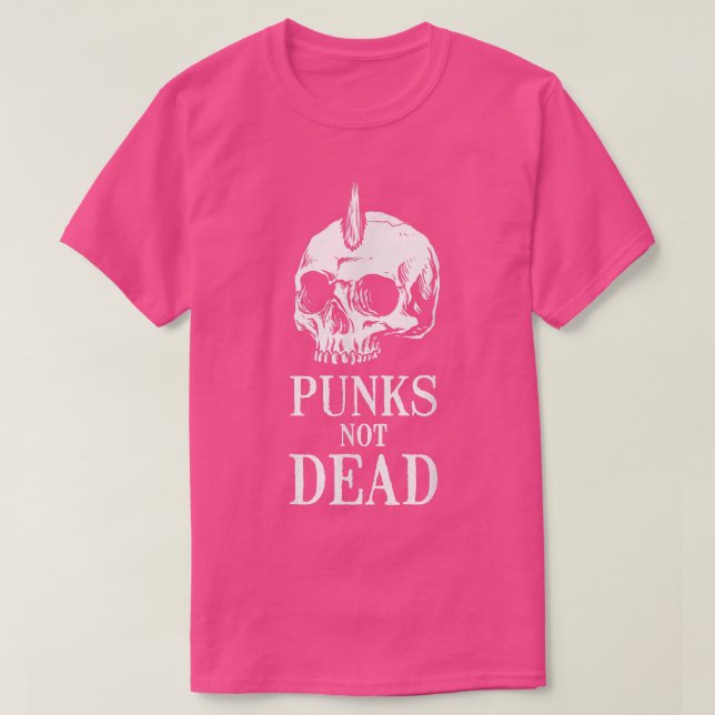 Punks Not Dead Skeleton Skull Heavy Metal Rock Mus T-Shirt (Design Front)